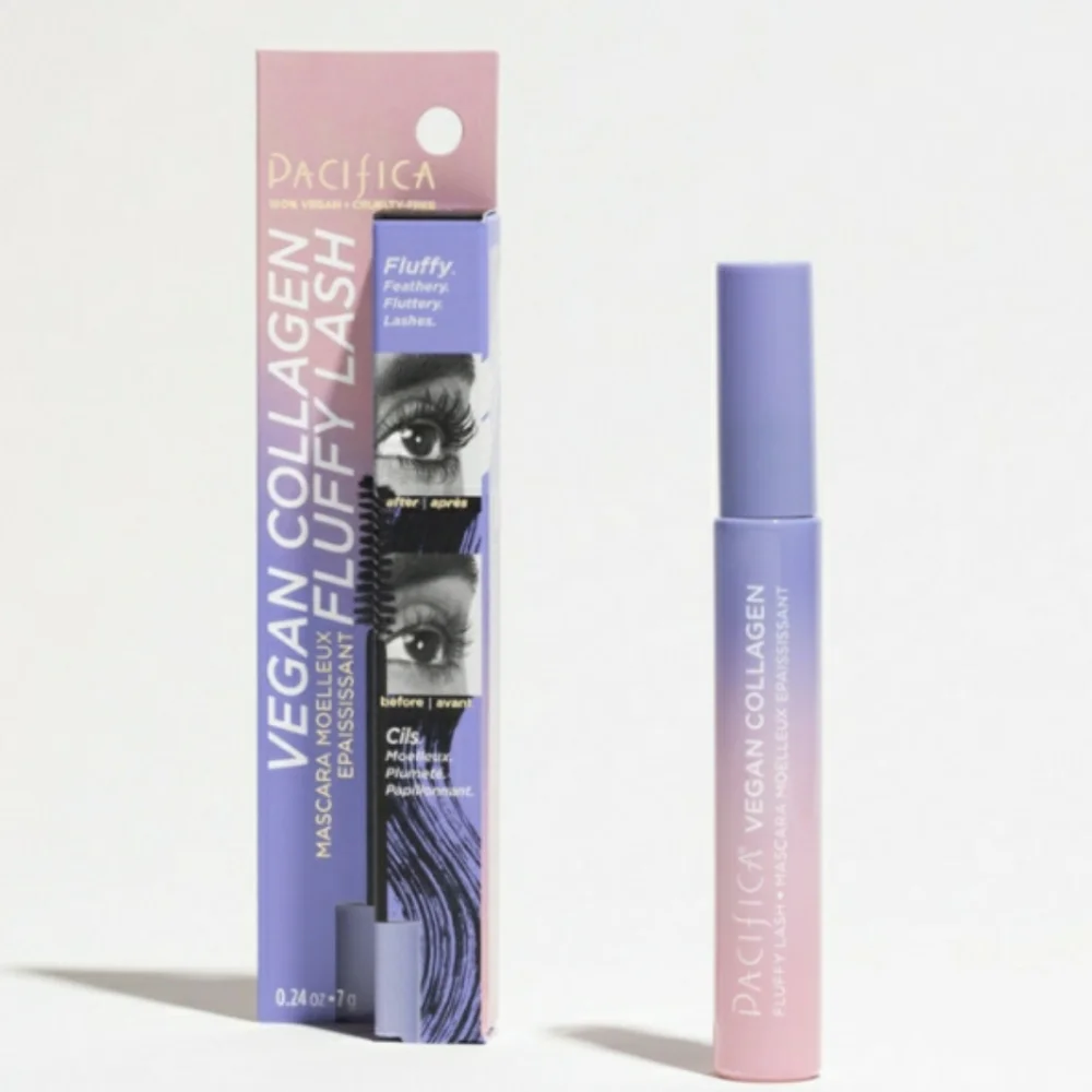 PACIFICA VEGAN COLLAGEN FLUFFY LASH THICKENING AND LENGTHENING MASCARA.